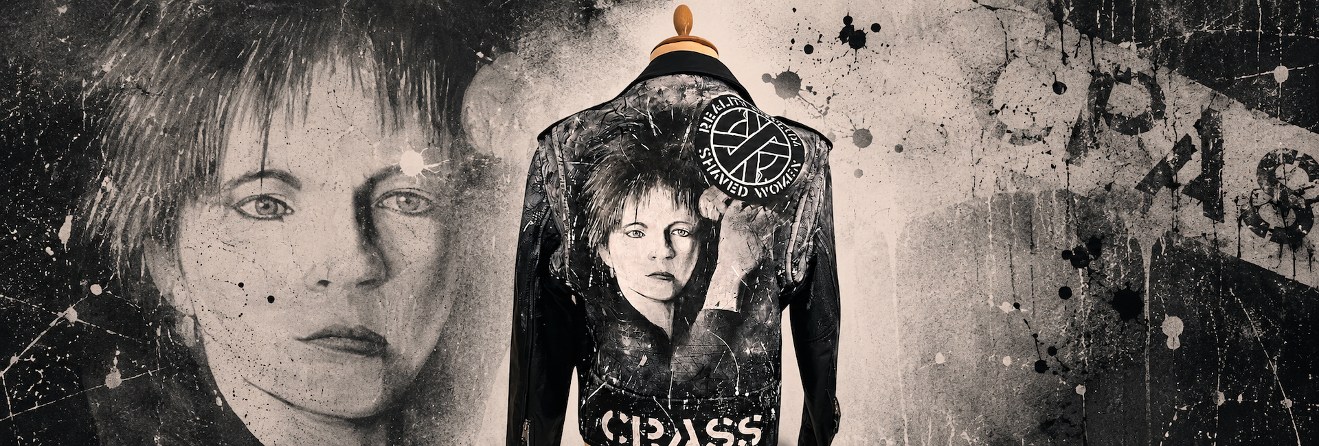 Crass - Eve libertine jacket portrait. Exquisite Hooligan art by Tim Niall-Harris.
