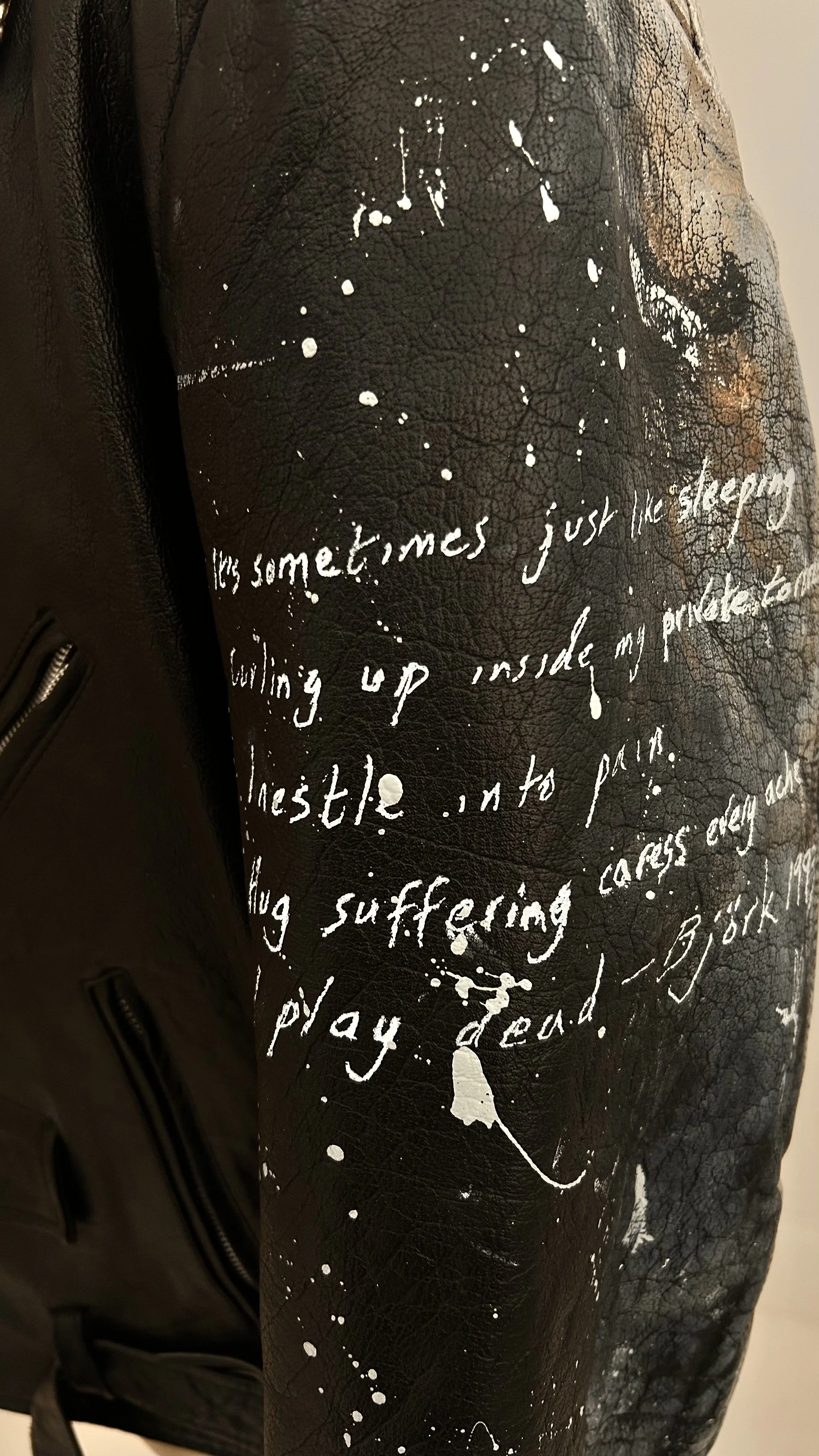 Vintage leather jackets by artist UK Exquisite Hooligan 