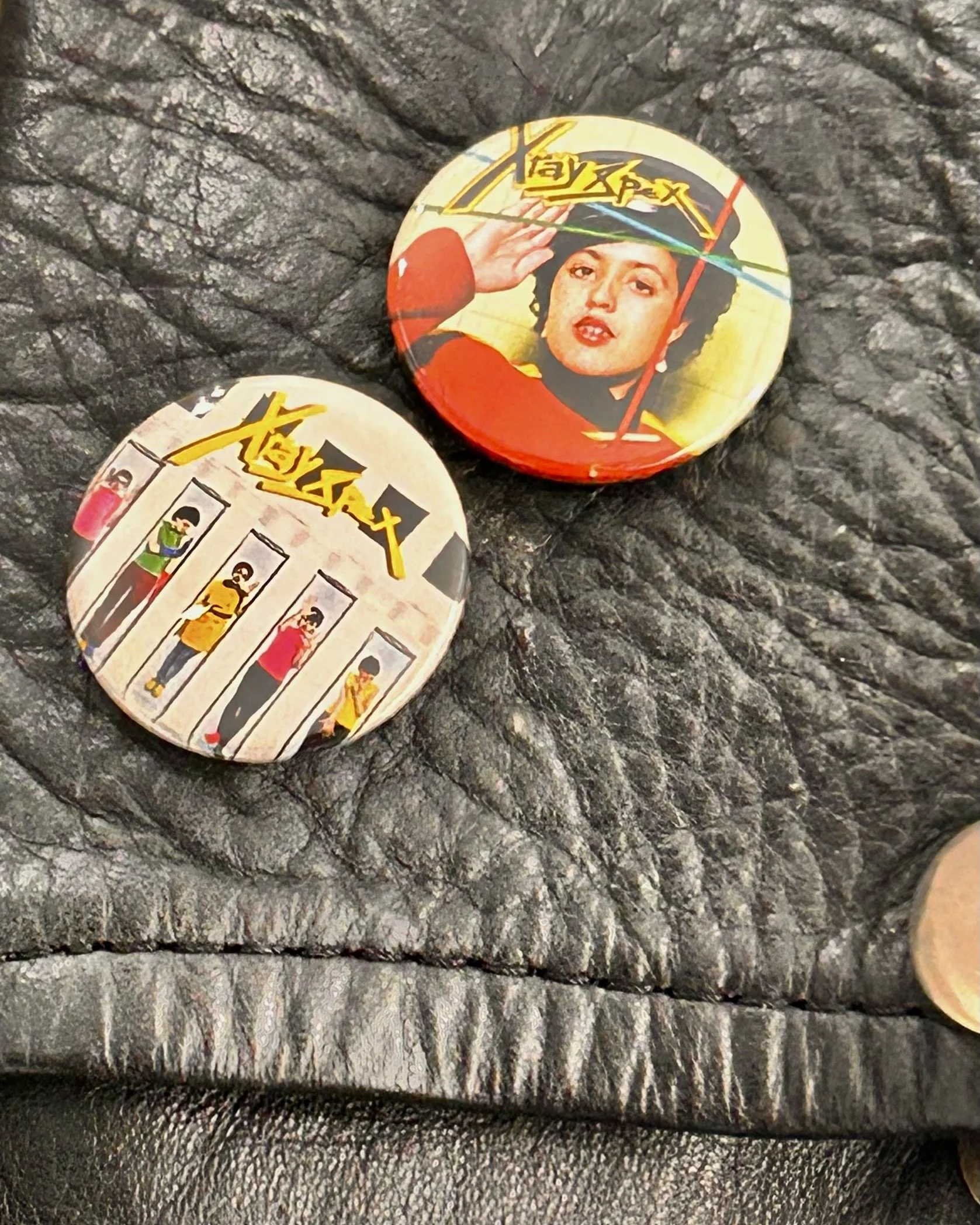 It's a crisis can't you see? Poly Styrene - X-Ray Spex. Leather jacket paint by UK contemporary artist Exquisite Hooligan - Contemporary Art on Vintage Leather & Discarded Materials  - Exquisite Hooligan Artist