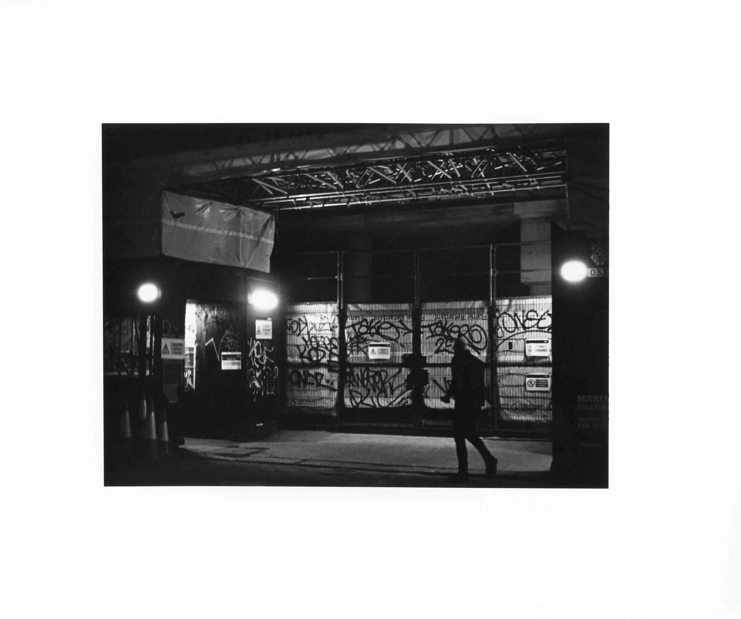 Black-and-white 35mm film gelatin silver print, 8 × 10 in, 2026