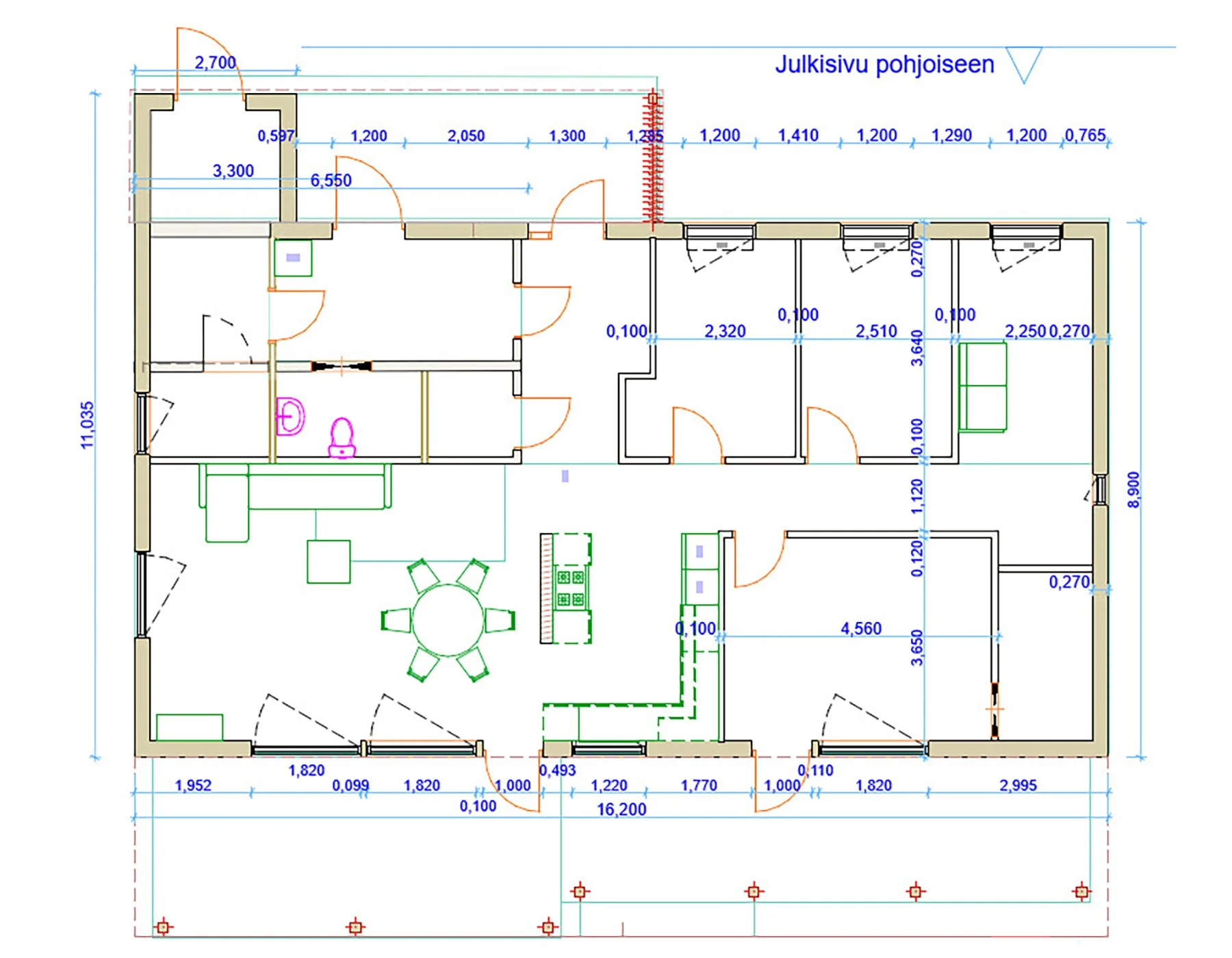 Cottage floor plan and space planning — Interior Design Muuran Tampere