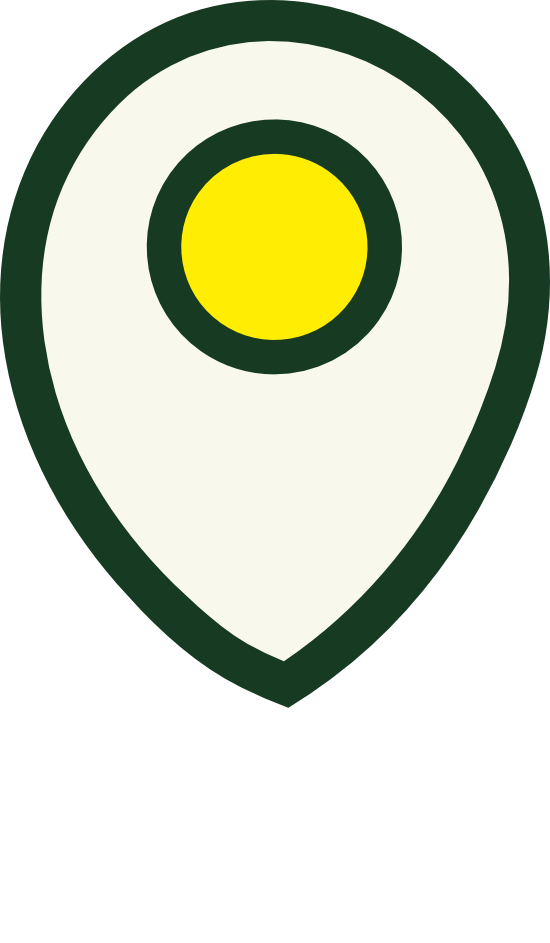 Animated map pin in minimalist line art style.