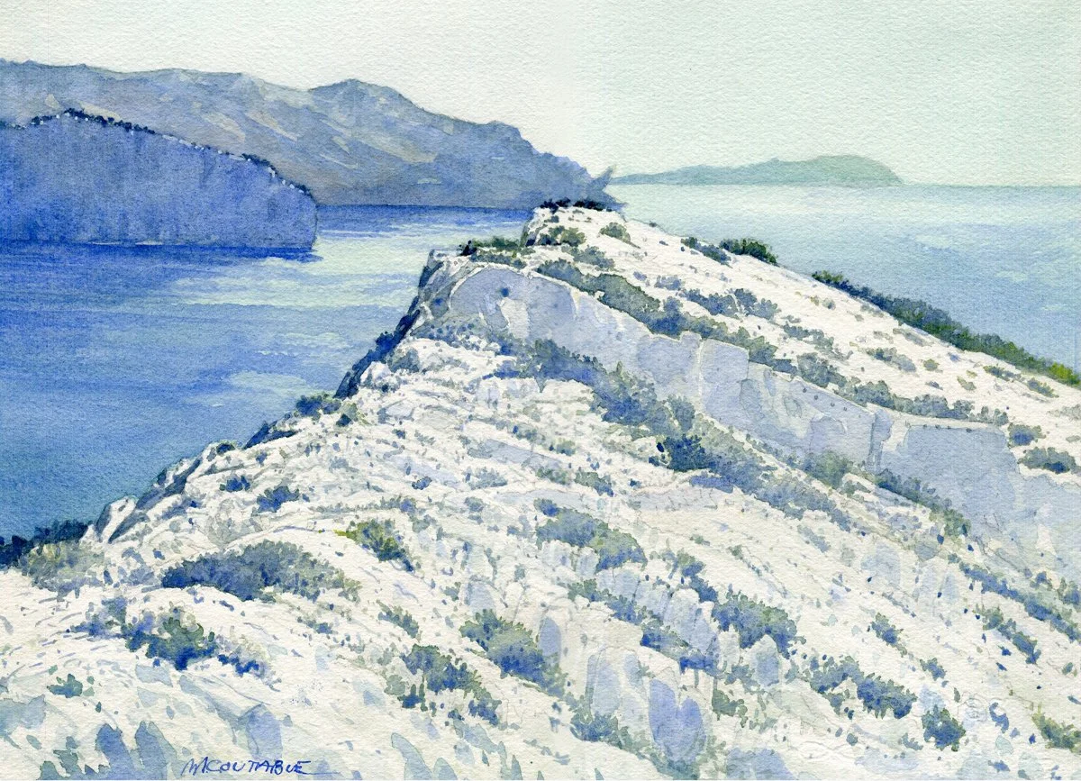 Massif des Calanques.
Cap Morgiou le matin.

Aquarelle sur papier Arches 300g .
Format 36 * 26 cm - Avec PP 50 * 40 cm

Oeuvres originale et unique.
DISPONIBLE A LA VENTE
Avec Certificat d'authenticité