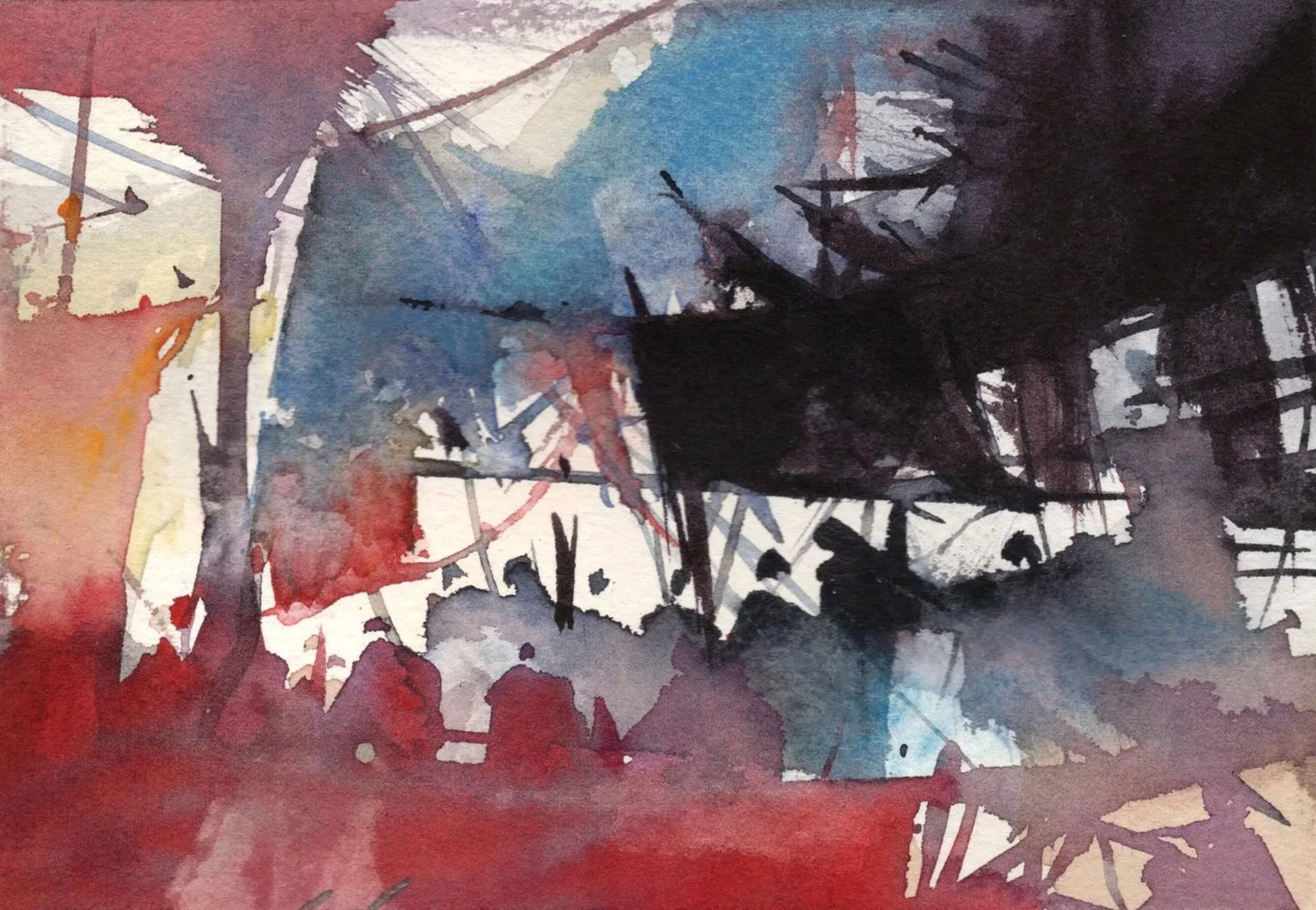 M.020 - Sur les quais - Aquarelle 