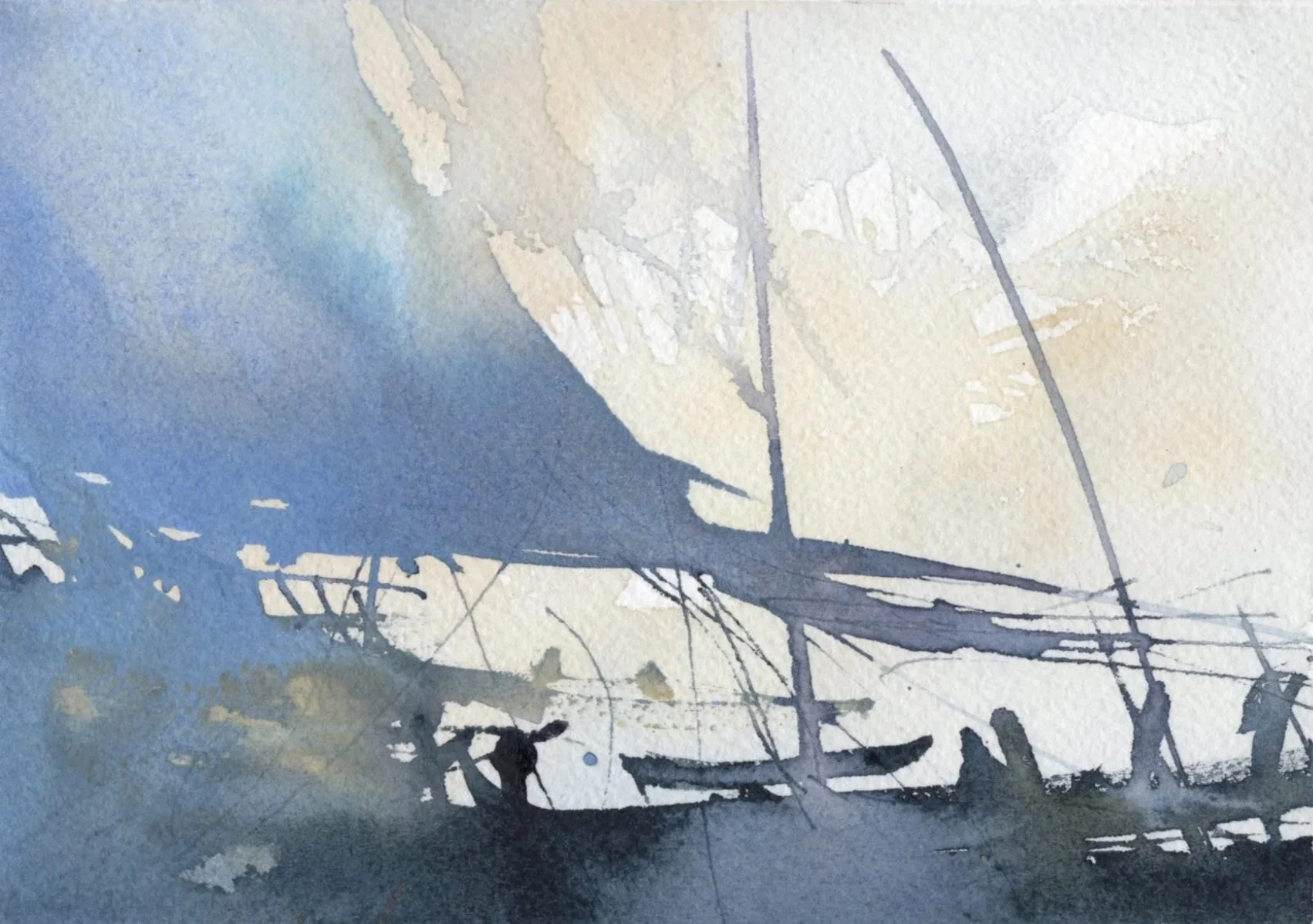 M.042 - Sur les quais - Aquarelle 