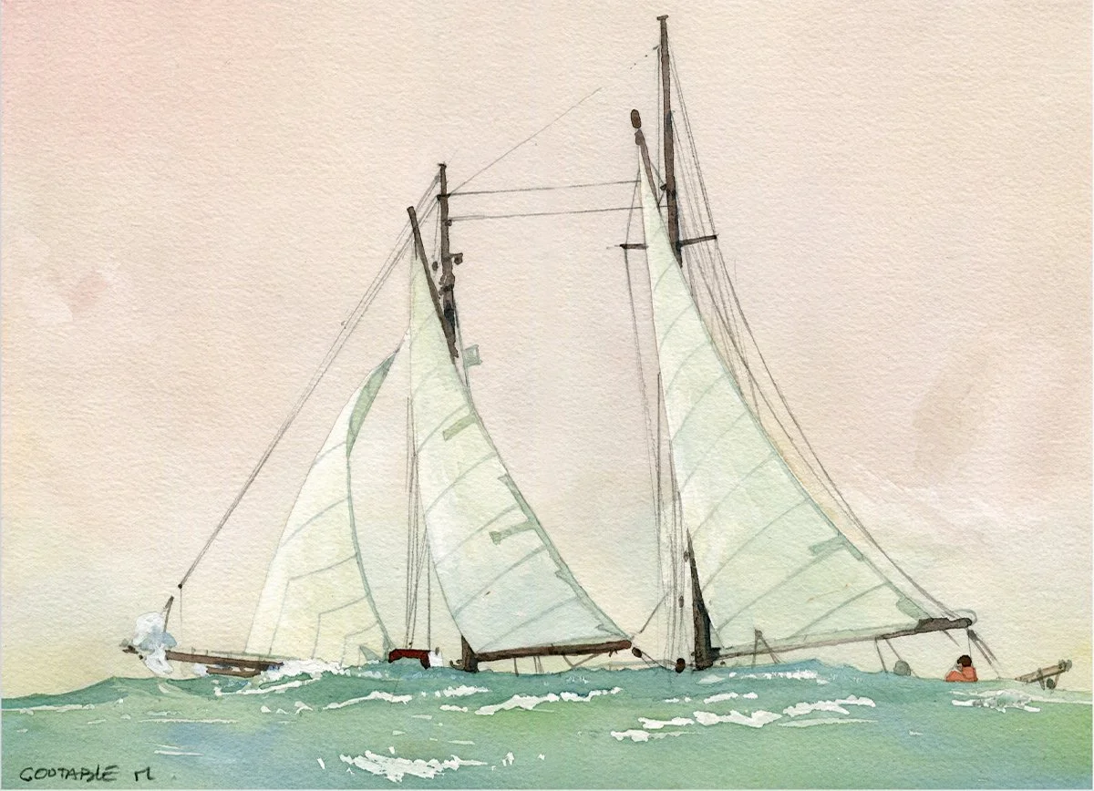 " Mettre les voiles  "  ( Goélette- Dans le creux de la houle ).

Aquarelle sur papier Arches 300g.
Format 23 *33 cm - Avec PP 40 *50 cm.
 
Oeuvre Originale & Unique.
VENDUE
