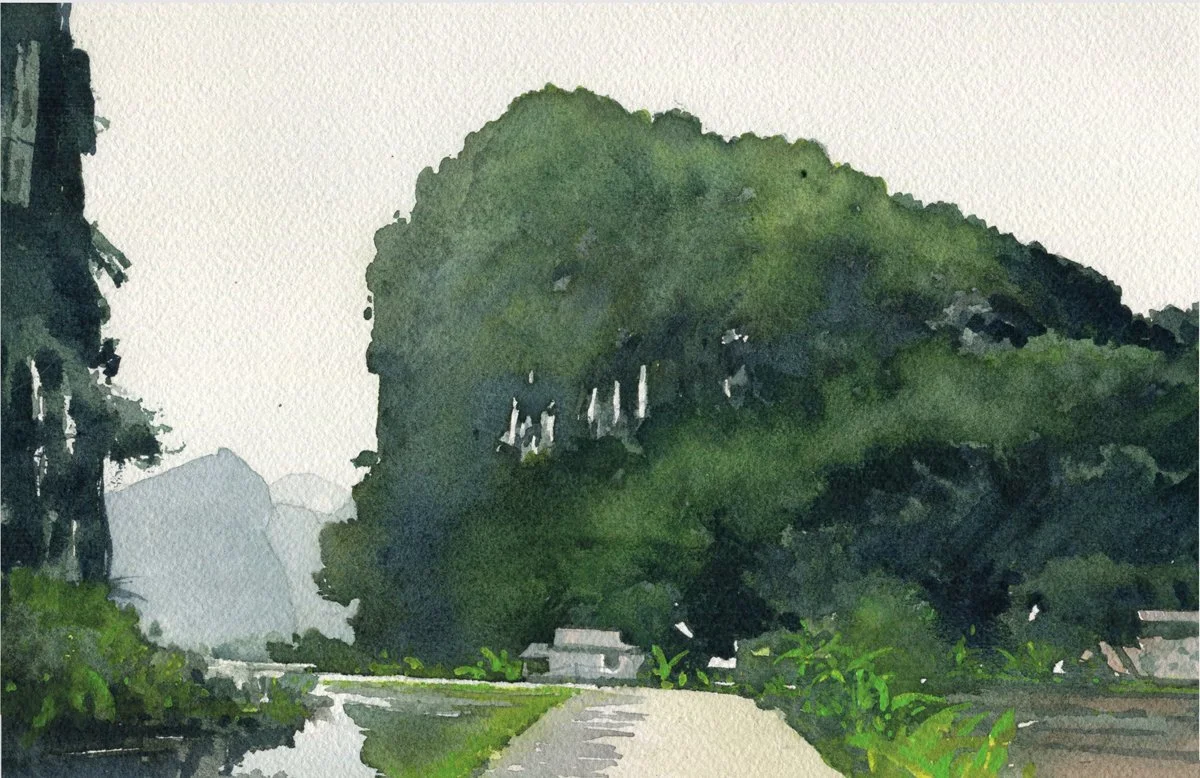 Voyage au Vietnam - Ninh Binh ( 4 )

Aquarelle sur Papier Arches 300g.
Format 26 * 17 cm.
Avec Passe-Partout 30 * 40 cm

Oeuvre Originale & Unique.
DISPONIBLE A LA VENTE 
Avec certificat d' Authenticité