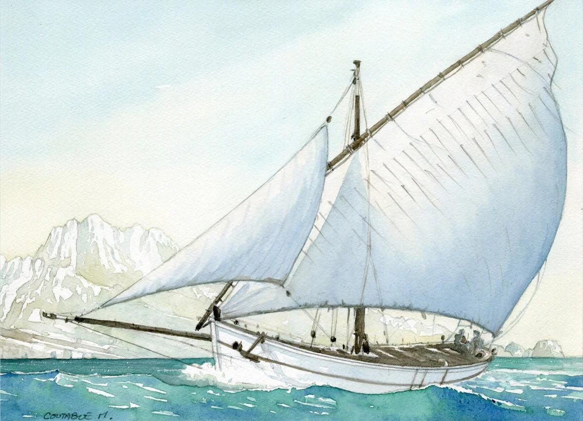 " Mettre les voiles  "  ( Voile latine - Au large de l'Ile Maïre )

Aquarelle sur papier Arches 300g.
Format 23 *33 cm - Avec PP 40 *50 cm.

Oeuvre Originale & Unique
VENDUE
