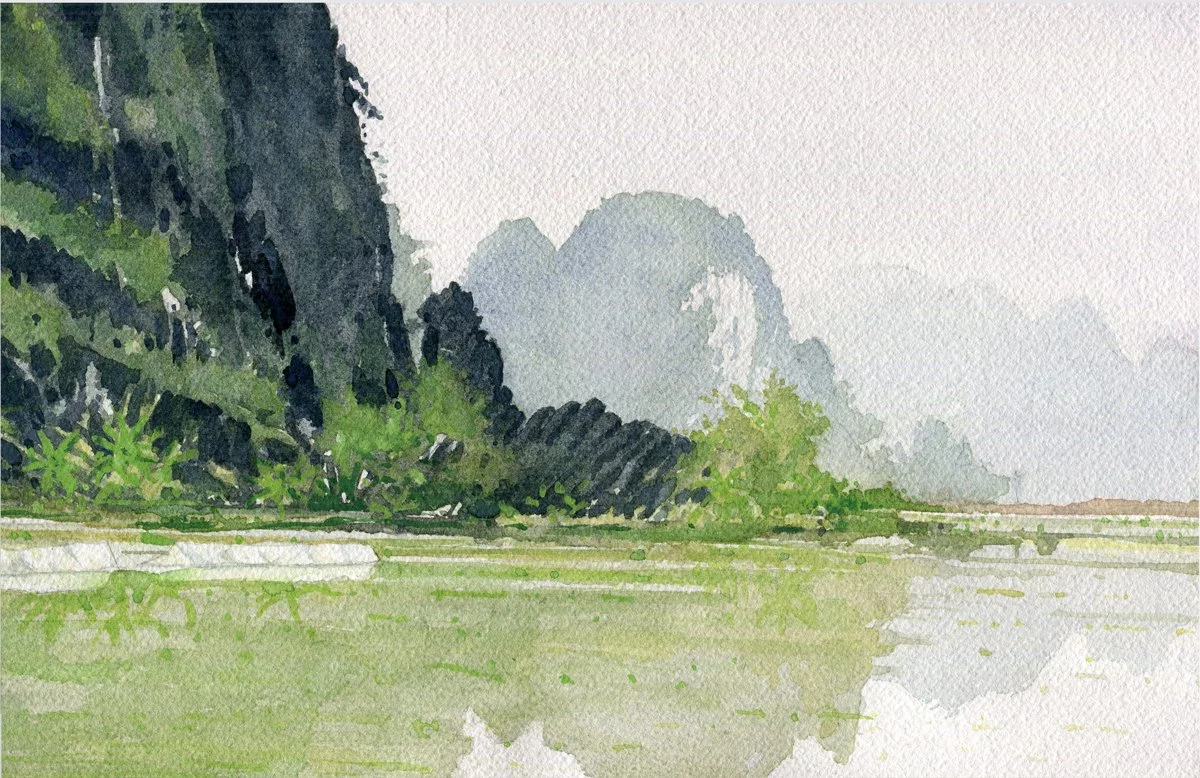 Voyage au Vietnam - Ninh Binh ( 5 )

Aquarelle sur Papier Arches 300g.
Format 26 * 17 cm.
Avec Passe-Partout 30 * 40 cm

Oeuvre Originale & Unique.
DISPONIBLE A LA VENTE 
Avec certificat d' Authenticité