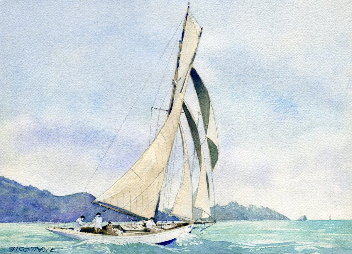 " Mettre les voiles  "  ( Prendre le vent ).

Aquarelle sur papier Arches 300g.
Format 26 *36 cm - Avec PP 40 *50 cm .

Oeuvre Originale & Unique.
VENDUE