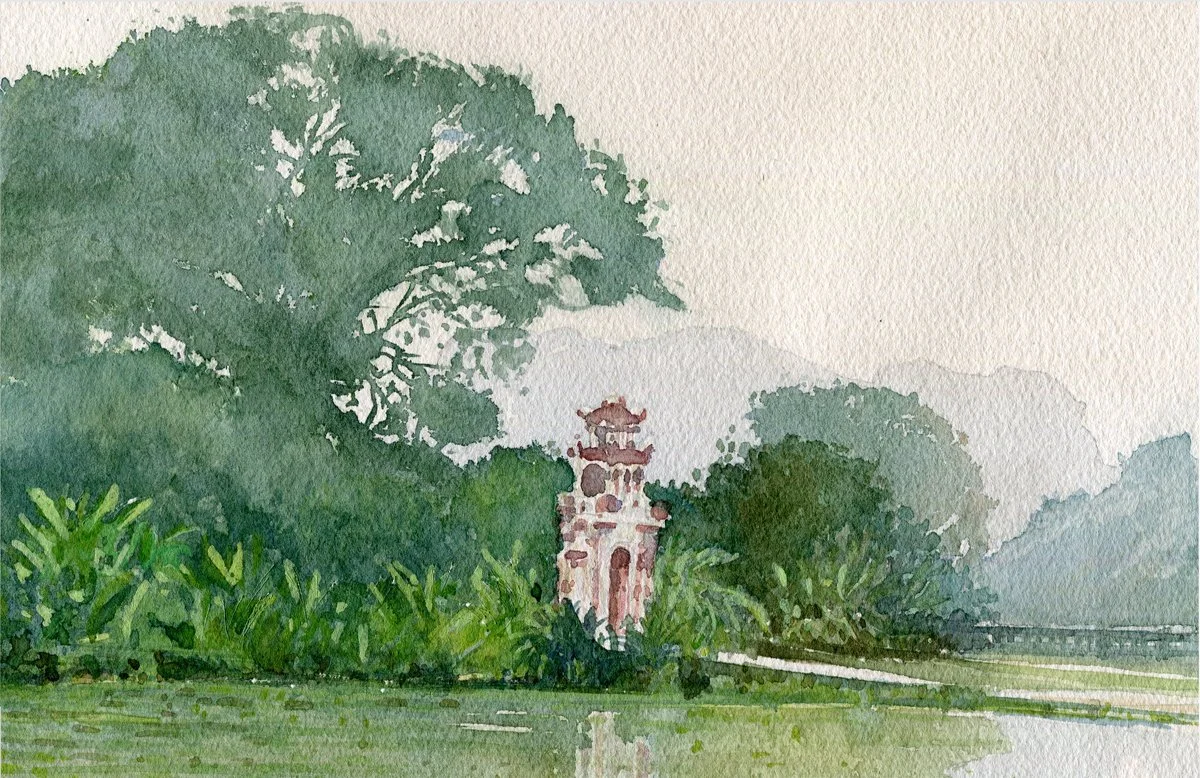 Voyage au Vietnam - Ninh Binh ( 6 )

Aquarelle sur Papier Arches 300g.
Format 26 * 17 cm.
Avec Passe-Partout 30 * 40 cm

Oeuvre Originale & Unique.
DISPONIBLE A LA VENTE 
Avec certificat d' Authenticité
