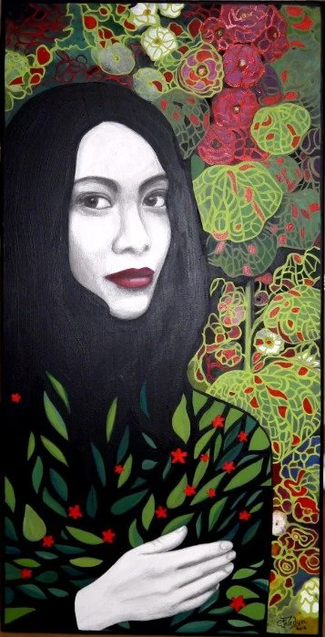 "Regarder derrière"
Mine de plomb et peinture acrylique sur toile. 40 x 80 cm.
2015