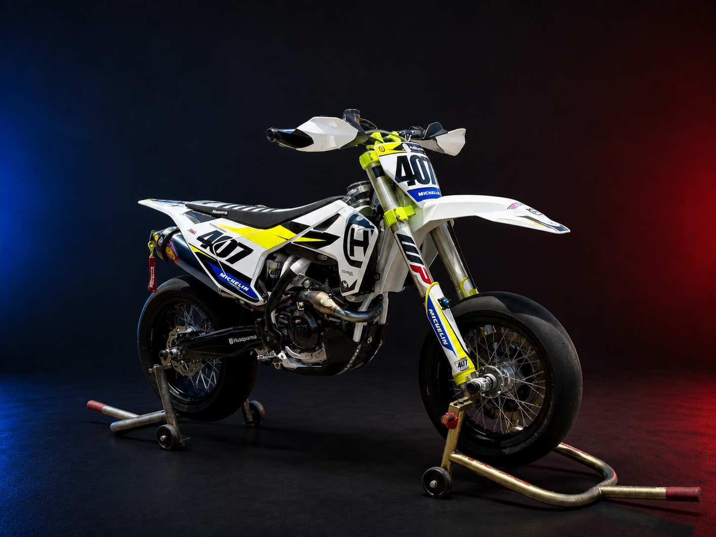 Supermoto race bike representing SoCal GP Supermoto classes.