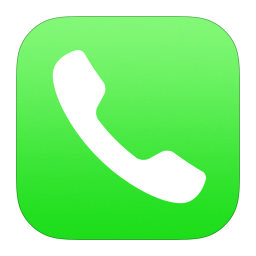 Green phone app icon with a white telephone handset symbol.
