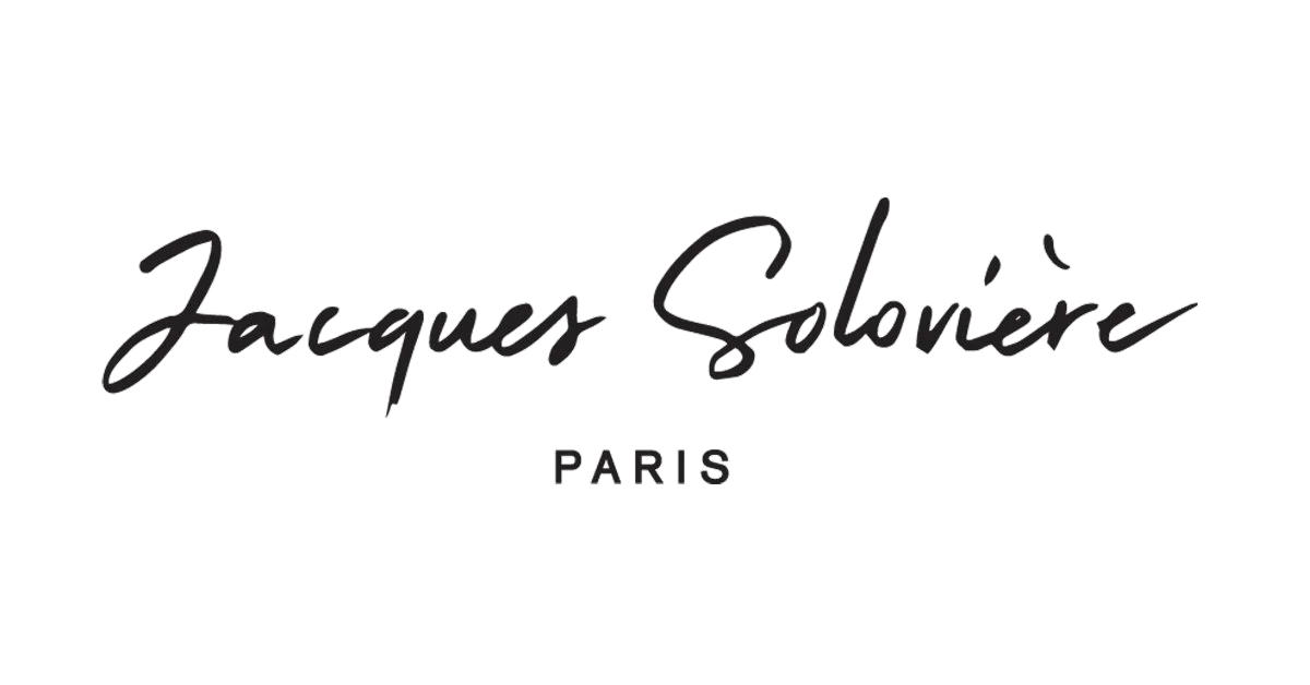 Jacques Soloviez logo with black handwritten-style text and the word PARIS underneath.