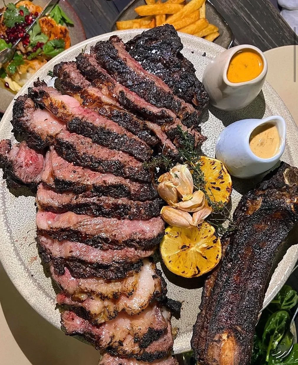 We&rsquo;re open Mondays &amp; Tuesdays from 5pm. Come join us for all your favourites. Thanks to @threesisters_eats for this 📸 of one our op ribs. 👌🏽