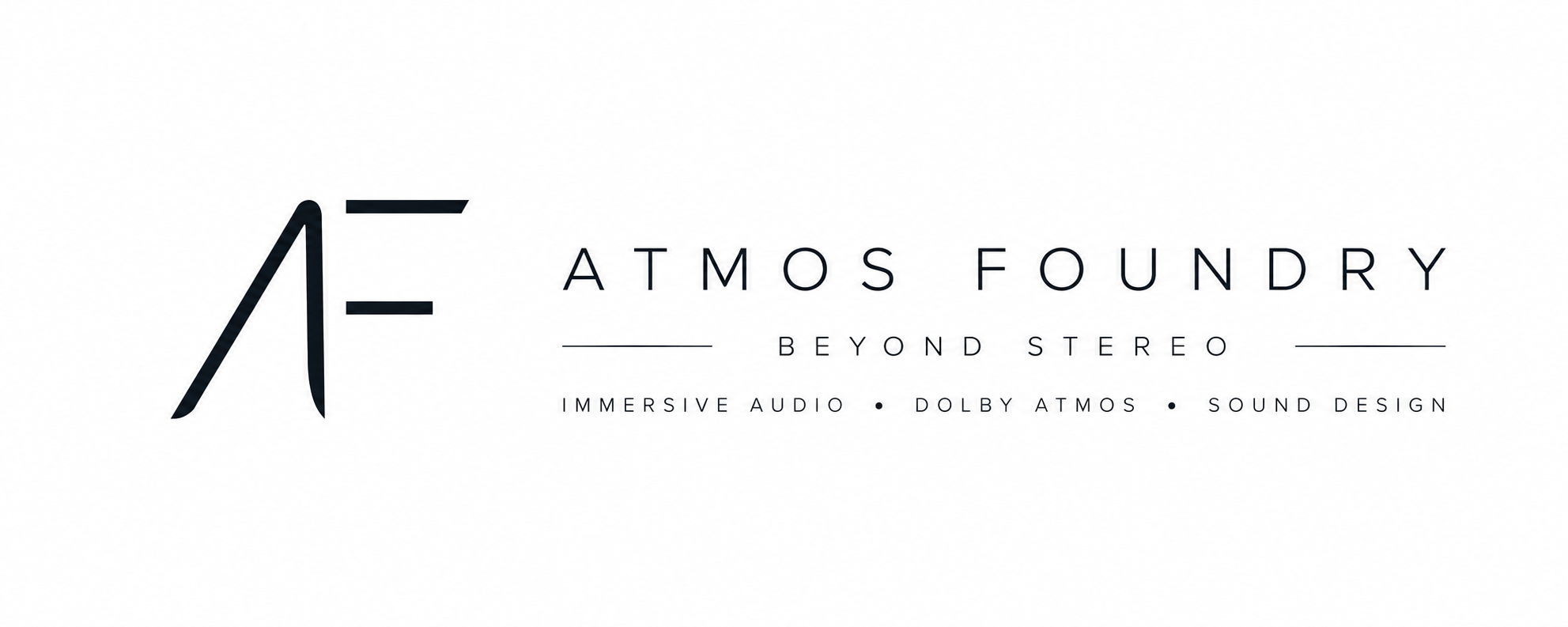 Atmos Foundry Logo – minimalistisches AF-Monogramm für Dolby Atmos, immersives Audio und Sounddesign