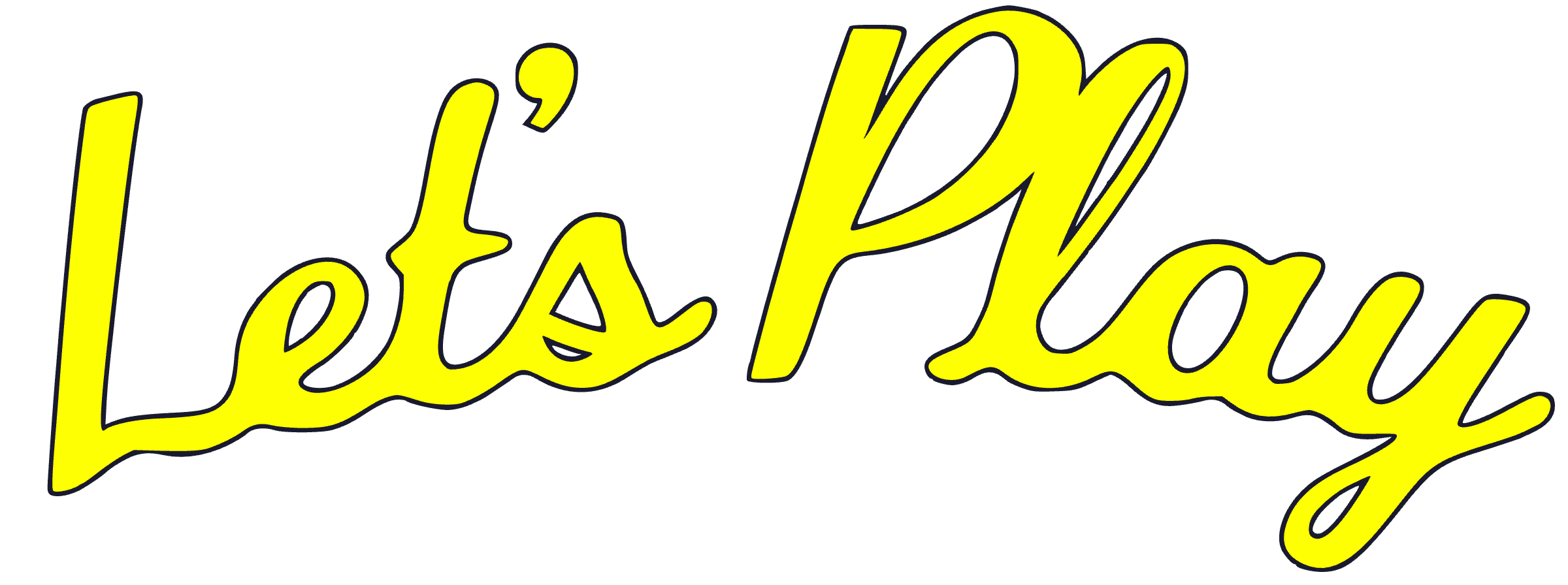 A logo with yellow text reading 'Let's Play!' in a playful font