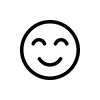 Smiling cartoon face with closed eyes and a big smile