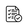 Icon of a checklist with a checkmark.
