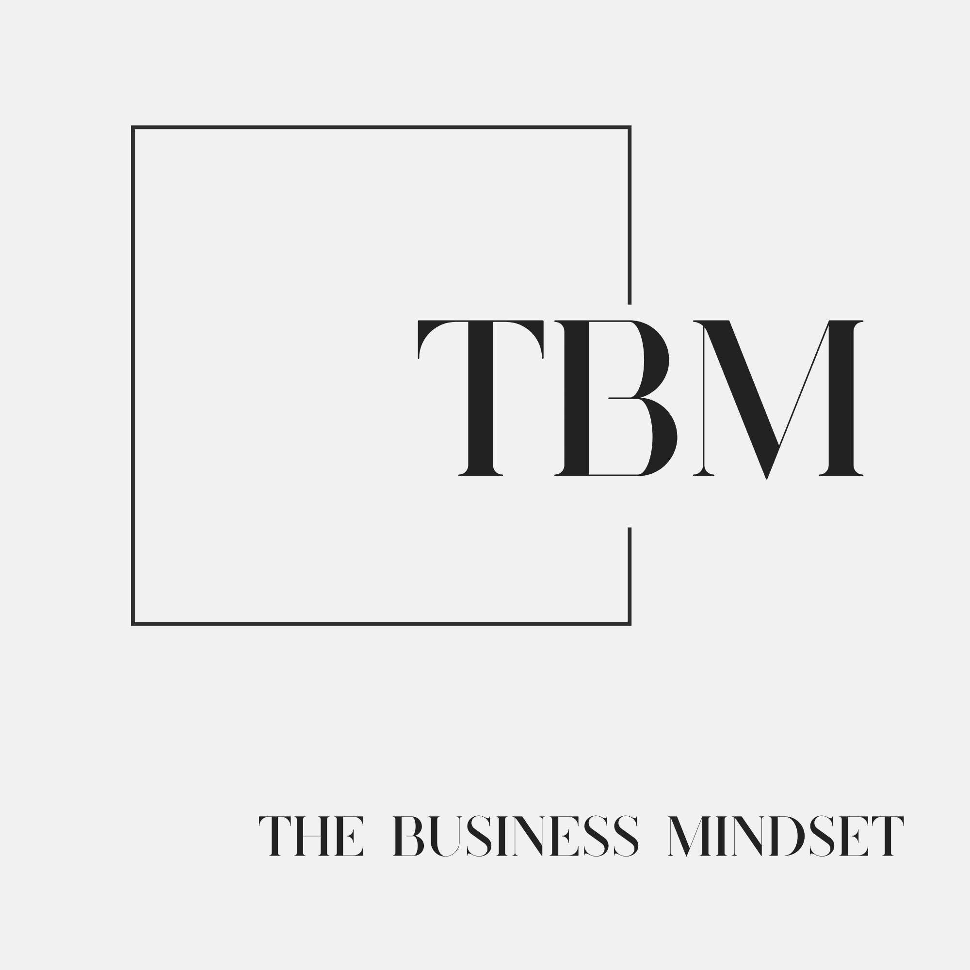 Cover page of a book titled "The Business Mindset" with a minimalistic black and white design.