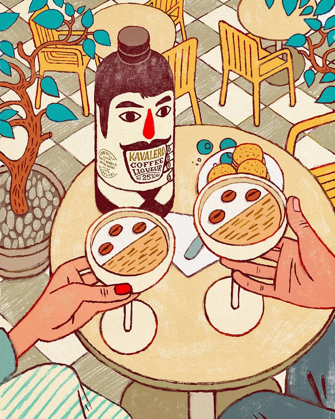 Cover illustration for Roast Different magazine ☕️ Had fun keeping this one loose &mdash; love making these quick, chill pieces