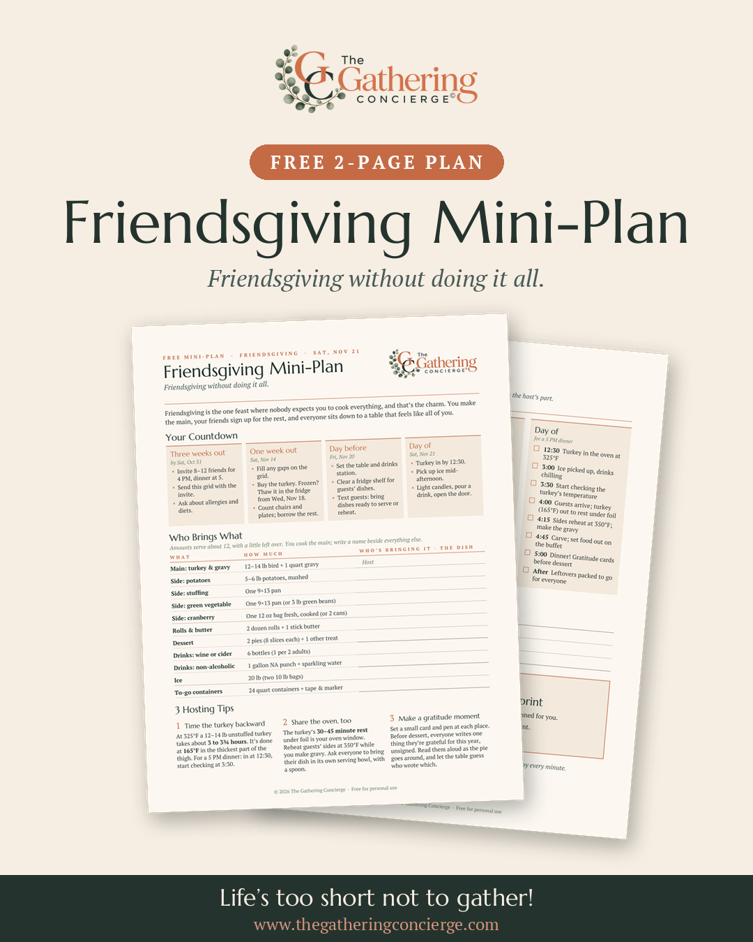 Friendsgiving Mini-Plan