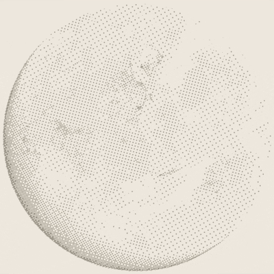 An illustration of Earth with dotted shading.
