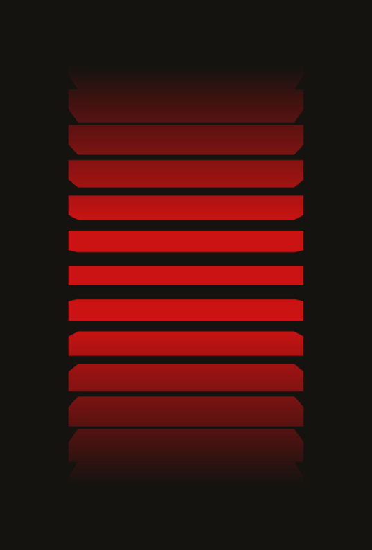 Red gradient figures stack on black background