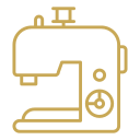 Line drawing of a sewing machine.