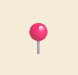 Single pink lollipop with a white stick