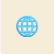 A blue globe icon on a light background.