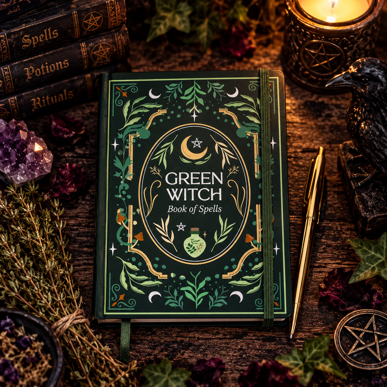 Green Witch A5 Notebook