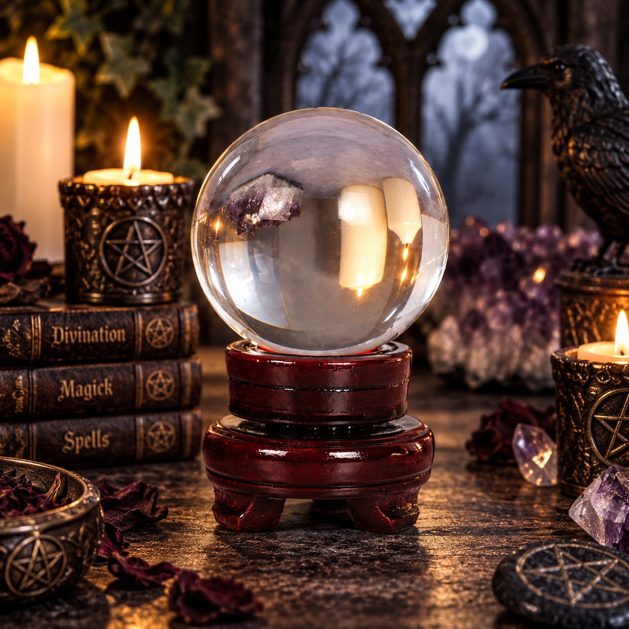 8cm Crystal Ball with Base