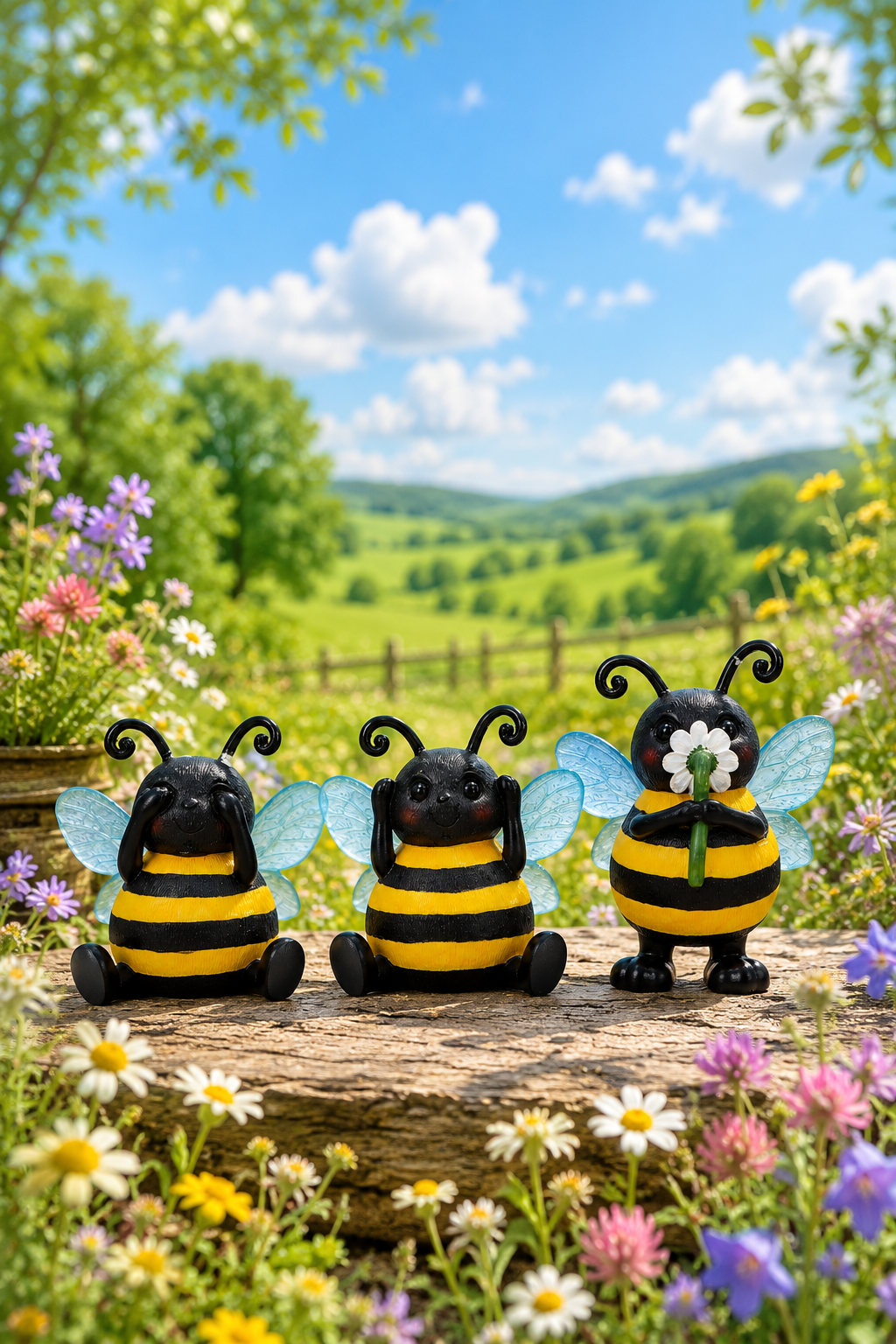 Three Wise Bees 9.5cm
