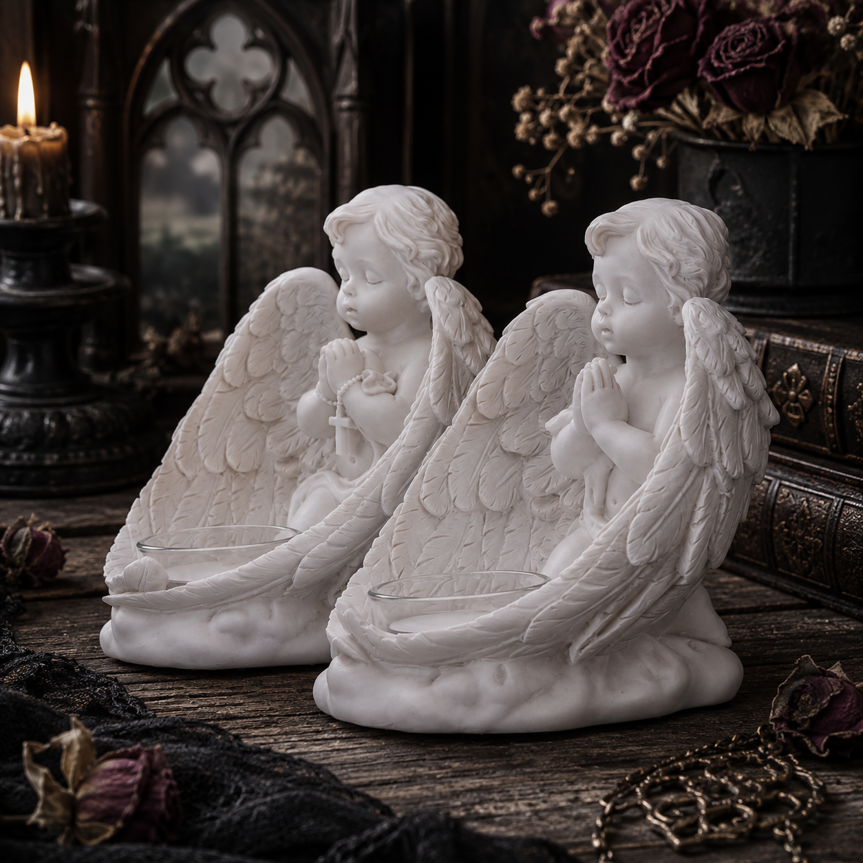 Whispers to Heaven Tea Light Holders (Set of 2) 12.7cm