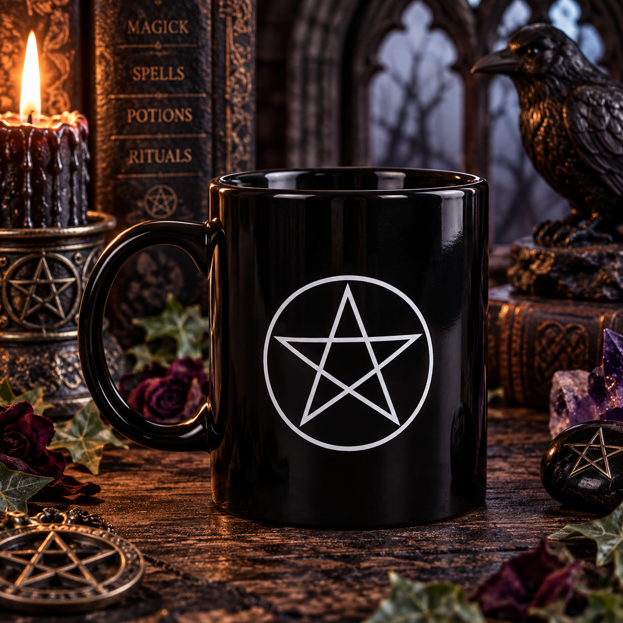 Pentagram Black Mug