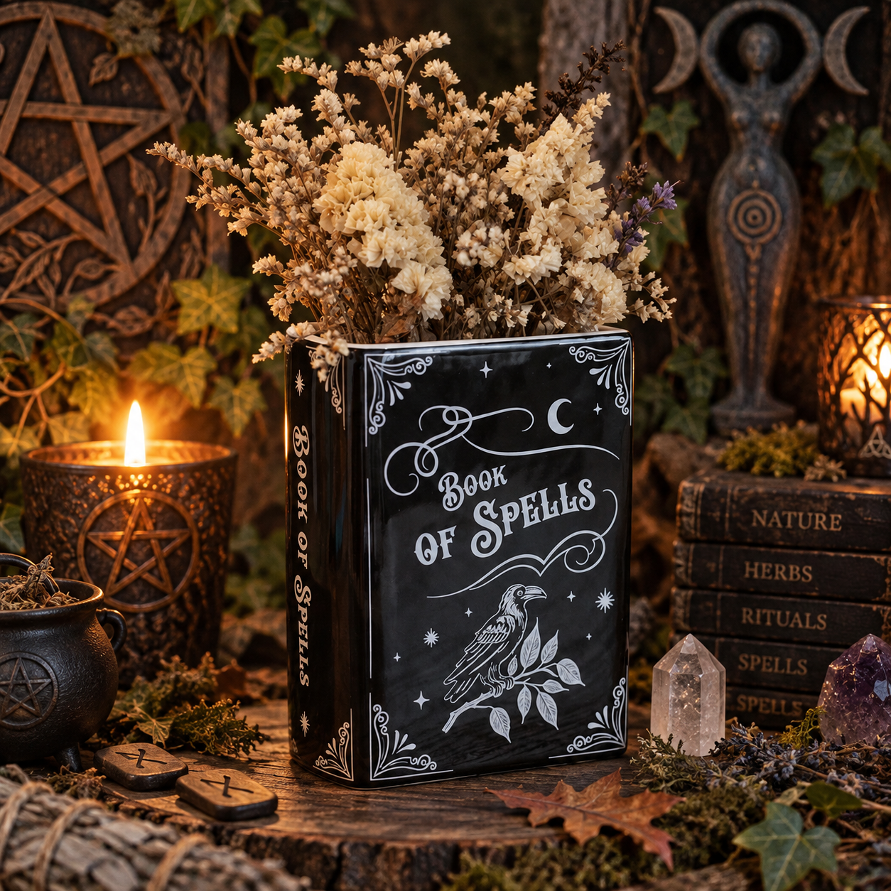 Book of Spells Book Shaped Vase