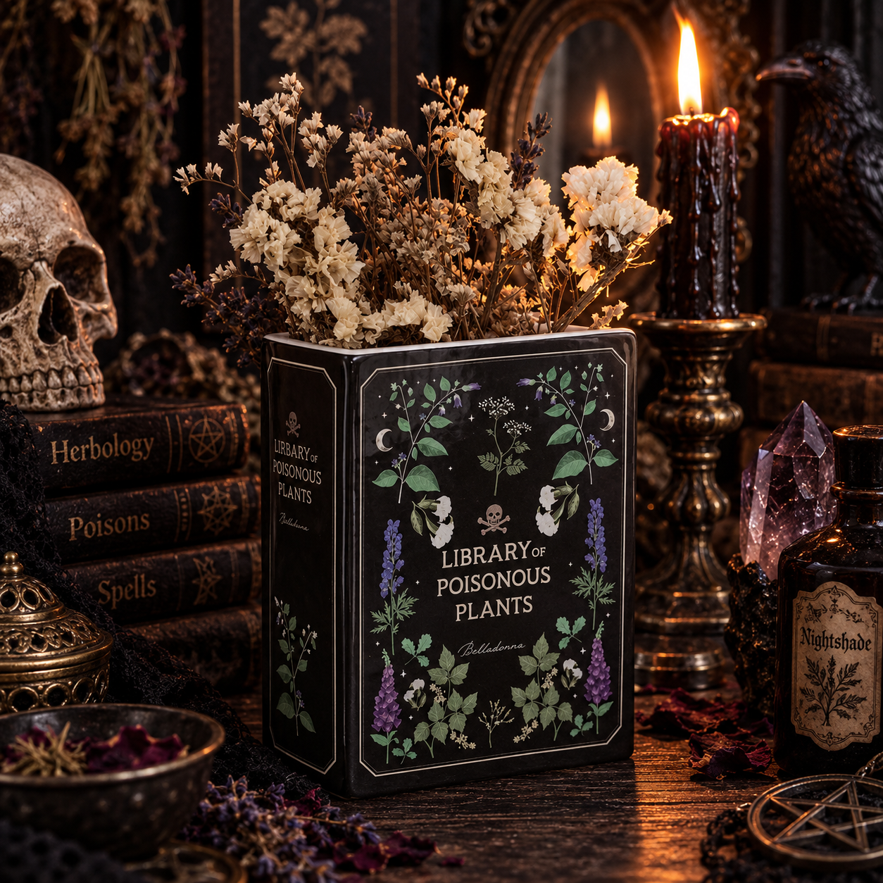 Poisonous Plants Book Shaped Vase