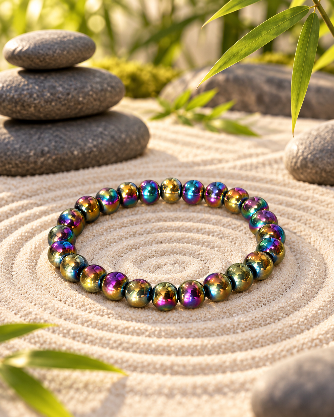 Reiki Infused Rainbow Bloodstone Bracelet 8mm