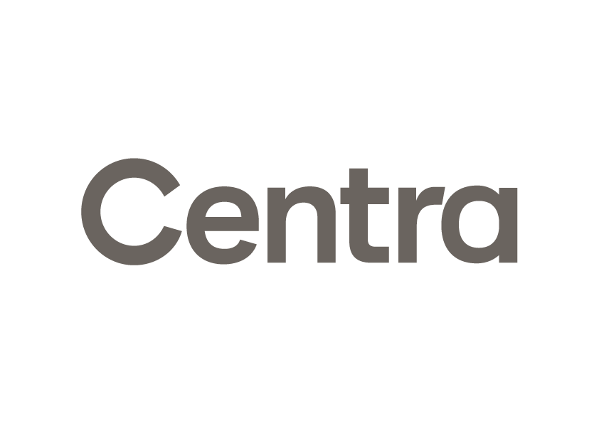 Black background with the word 'Centra' in large, gray letters.