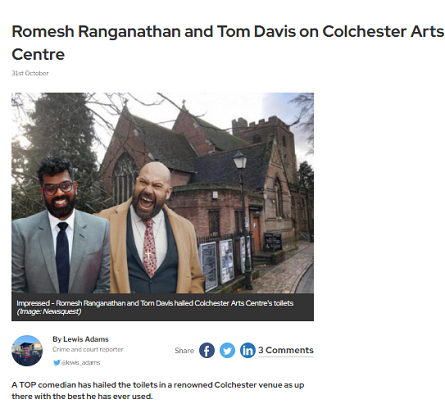 High praise in Evening Gazette
