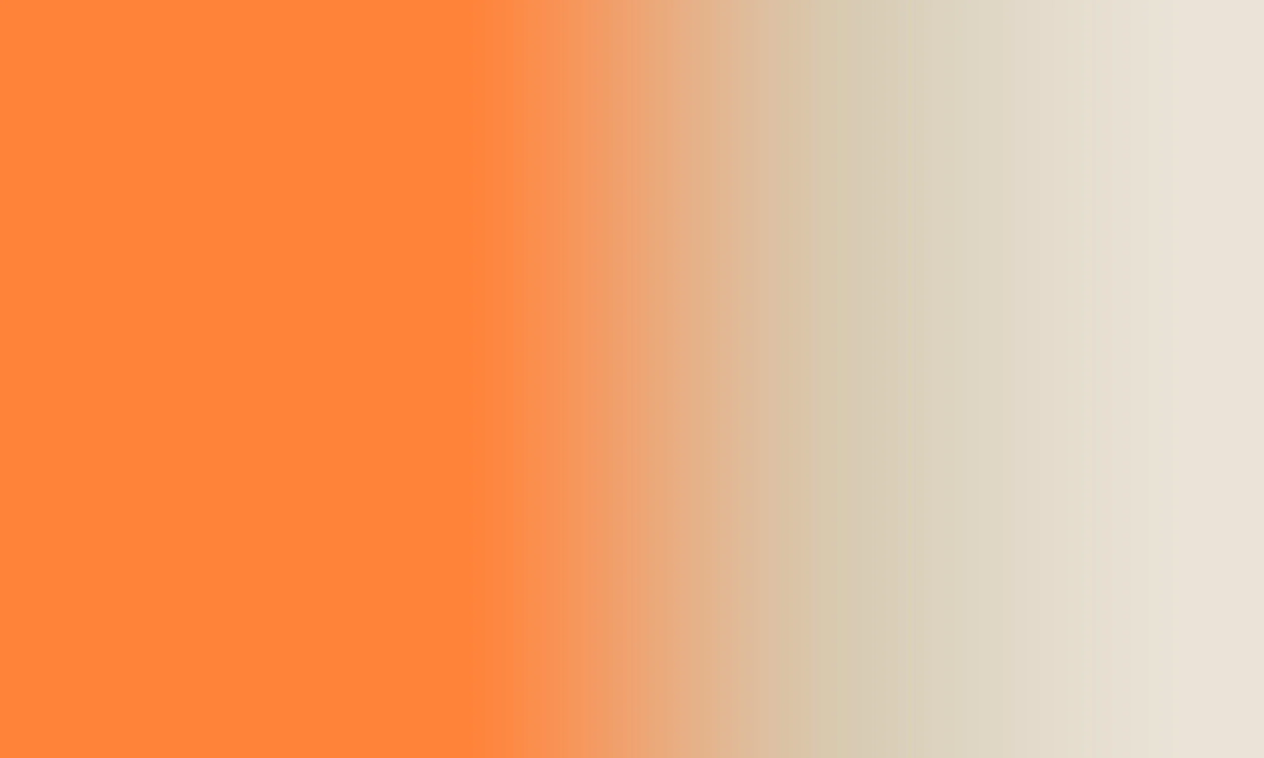 A gradient background transitioning from orange on the left to beige on the right.