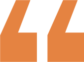 Close-up of stylized quotation marks in orange