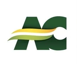 Logo with stylized green and yellow elements