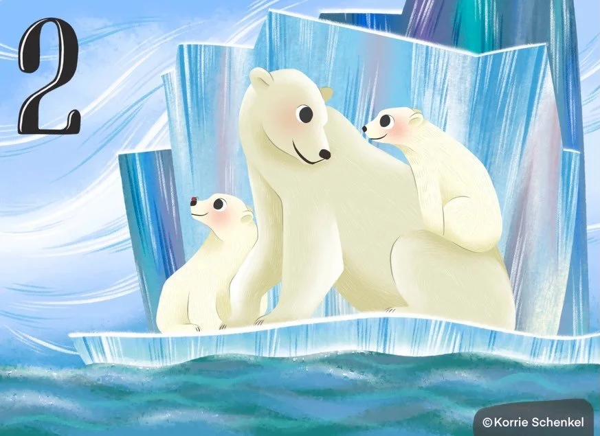 POLAR BEARS | HOW MANY BABIES CAN YOU COUNT?

Number 2 in the counting babies series are these polar bear cubs. Bonus is the little ladybug that I like hiding in my illustrations.
#polarbearcubs #illustration #polarbears