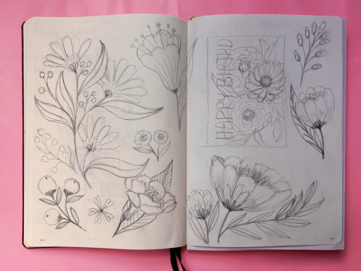 flower sketches