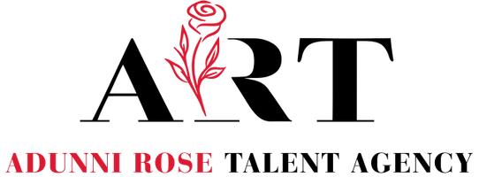 Logo with a stylized red rose, the words 'ADUNNI ROSE' in red bold letters beneath it.