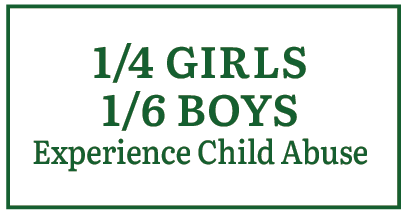 1 in 4 girls, 1 in 6 boys, experience child abuse
