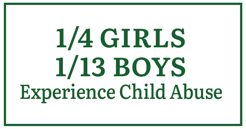 Did you know that 1 in 4 girls and 1 in 13 boys experience child abuse?